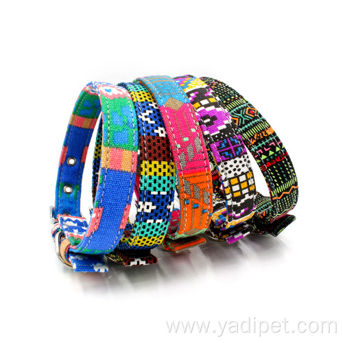 Bohemian style pet collar reflective pet collar